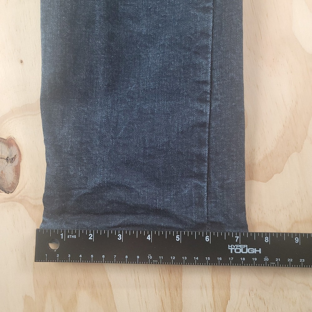 Levis 501 Mens Original Fit Blue Dark Wash Stretch Denim Button Fly Jeans 30x30 - Picture 9 of 12